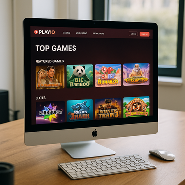 PlayIO Casino - Design und Bedienung - Desktop Ansicht